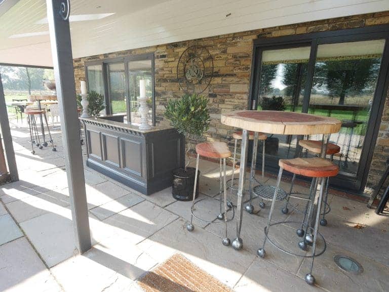 Outdoor seating area at Cedar House in East Yorkshire with patio furniture.