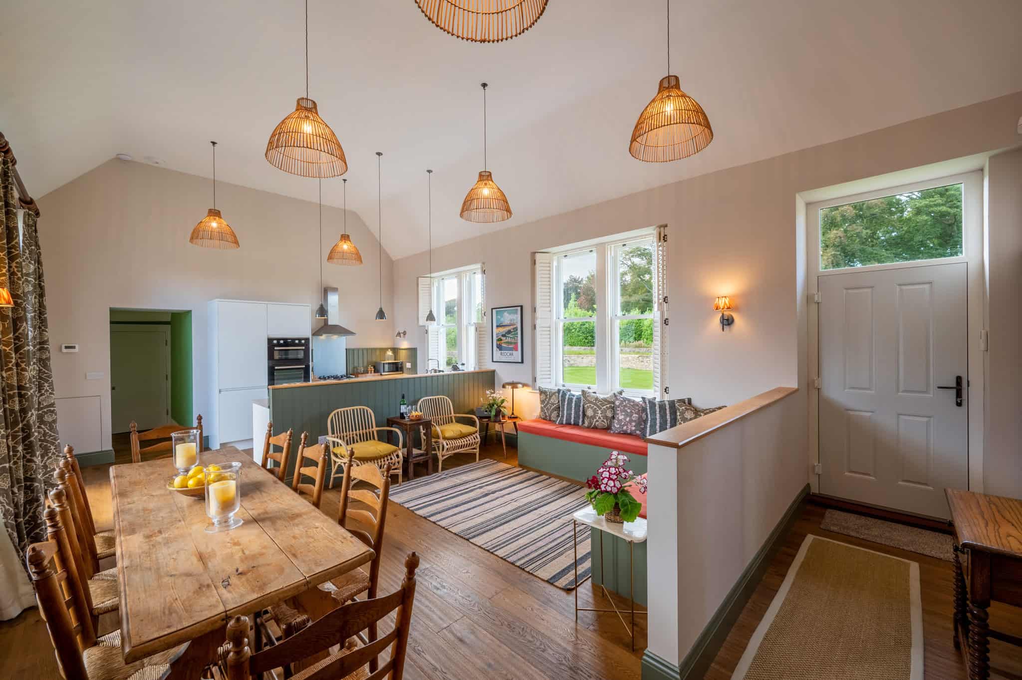 Bright and inviting living space in a Yorkshire holiday home with modern decor.